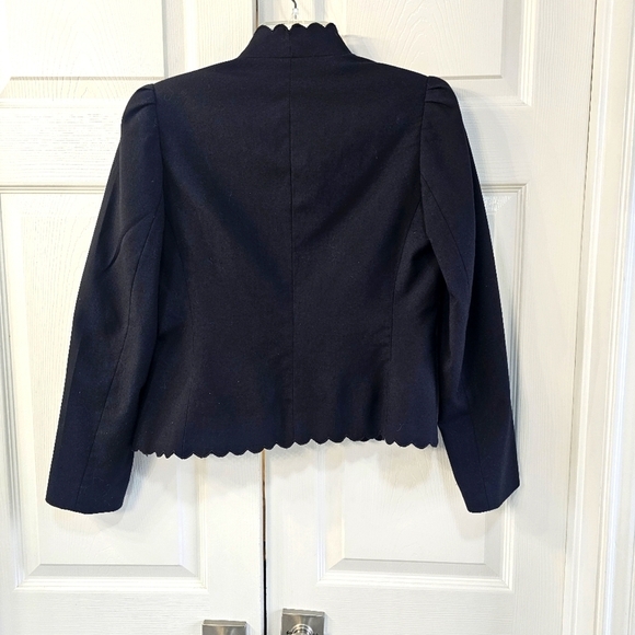 Vintage Haberdasher Elegant Black Cocktail Scalloped Jacket Small - Picture 1 of 11